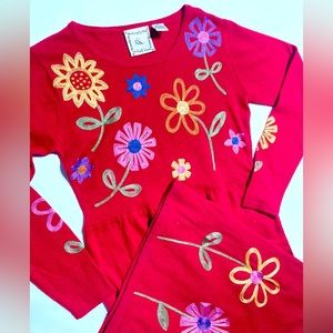 Vintage Michael Simon Lite Embroidered Floral Maxi Dress